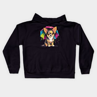 Chihuahua Rainy Day With Umbrella Kids Hoodie